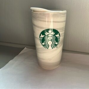 Starbucks Tumbler 2020 Grey swirl ceramic with gold lid - a classic great gift